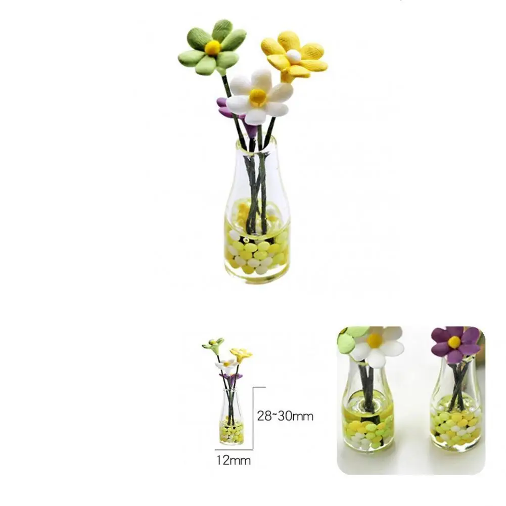 

Flower Vase Realistic Delicate Wear-resistance Doll House Miniature Vase