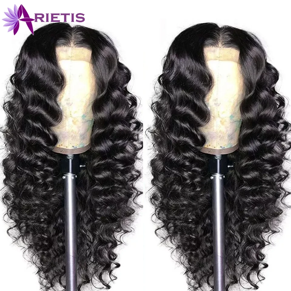 

Парик свободного покроя с глубокой волной 34 дюйма, 360 HD, фронтальные парики для женщин, 13x 4, парики из человеческих волос на сетке спереди, бра...