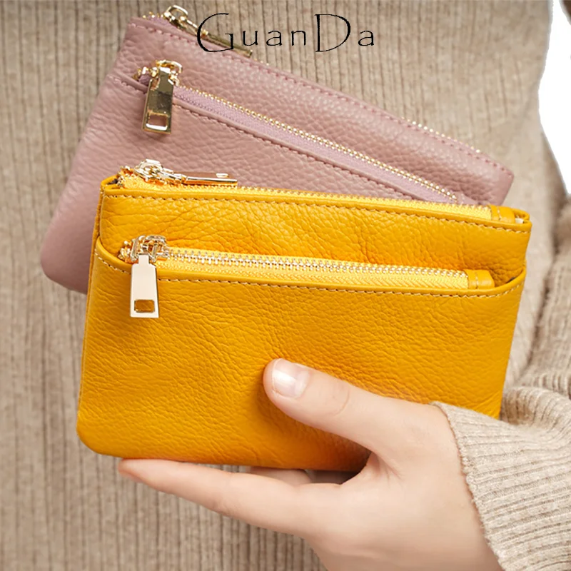 Кошелек из натуральной кожи с именем под заказ роскошный бумажник на молнии