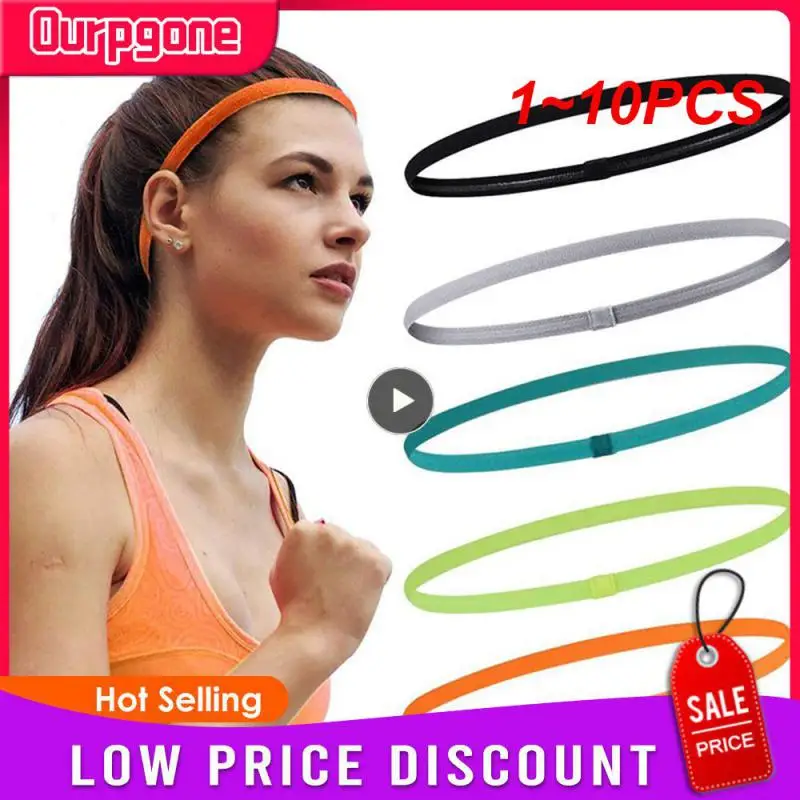 

1-10 шт. толстые Нескользящие эластичные спортивные повязки на голову для женщин, мужчин, йоги, резинки для волос для девочек, противоскользящая эластичная спортивная повязка для тренировок