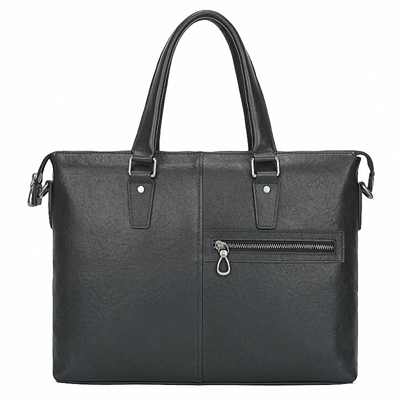 Men's Bag Genuine Leather Slim Men Briefcase for Laptop 14 Messenger Men's Leather Bag Business Portfolio for Document A4