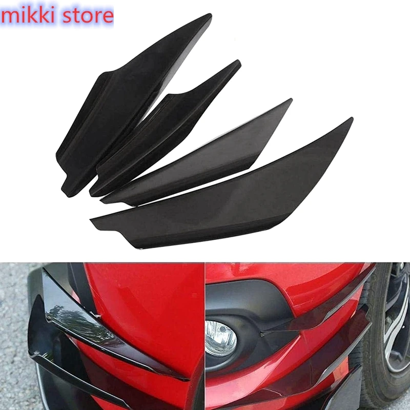 

4 шт./компл. набор диффузора Акулий плавник для автомобильного спойлера крыла переднего бампера боковые уголки сплиттер плавники универсал...