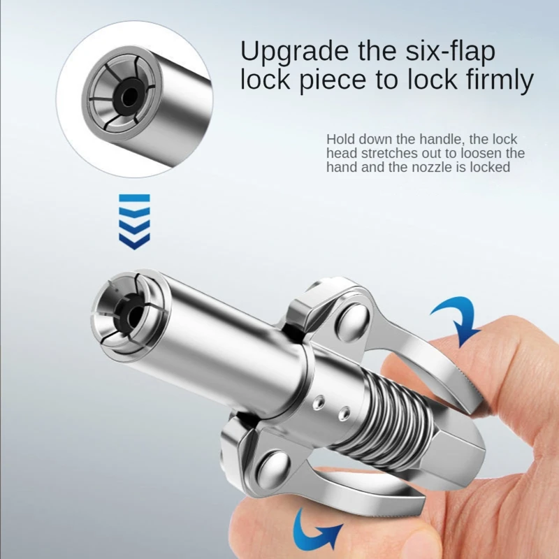 

Double Handle Air Grease Coupler Quick Release Lock Oil Inject Nozzle NPTI/8 Dropshipping