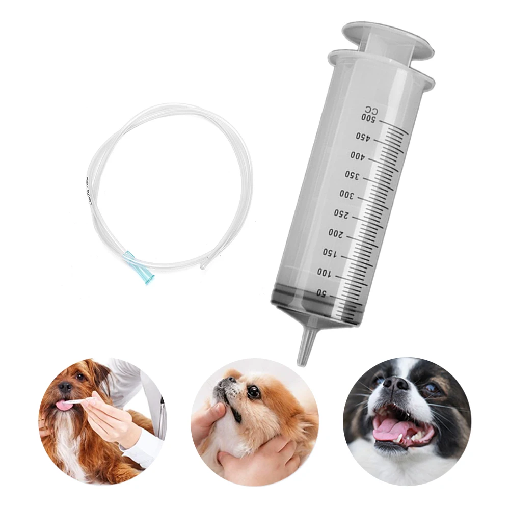 

500ml Feeder Plastic Veterinary Pump Large Capacity Feeder Water Pill Tablet Absorber for Pet Dog Cat Supplies