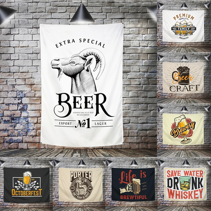 Индивидуальный плакат с изображением пива подвесной флаг 4 люверса в углах 3*5
