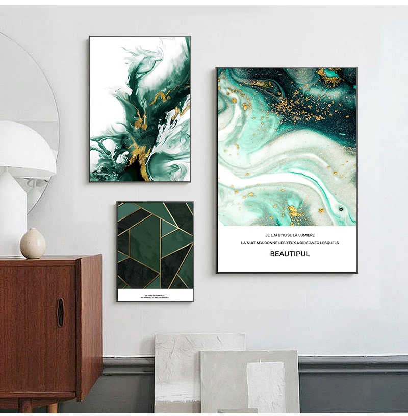 Скандинавские горы реки Геометрическая фигурка настенная живопись на холсте