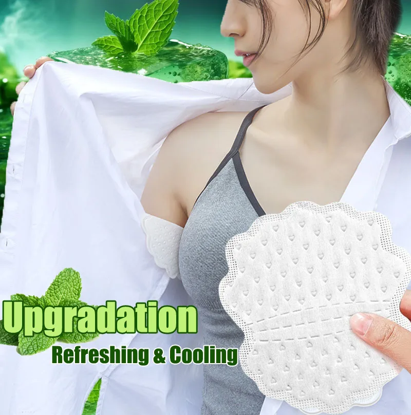 

10pcs Upgrade Mint Ice Sensation T-shirt Shape Sweat Pad Dress Clothing Perspiration Pads Armpit Care Pad Deodorant Summer Dress