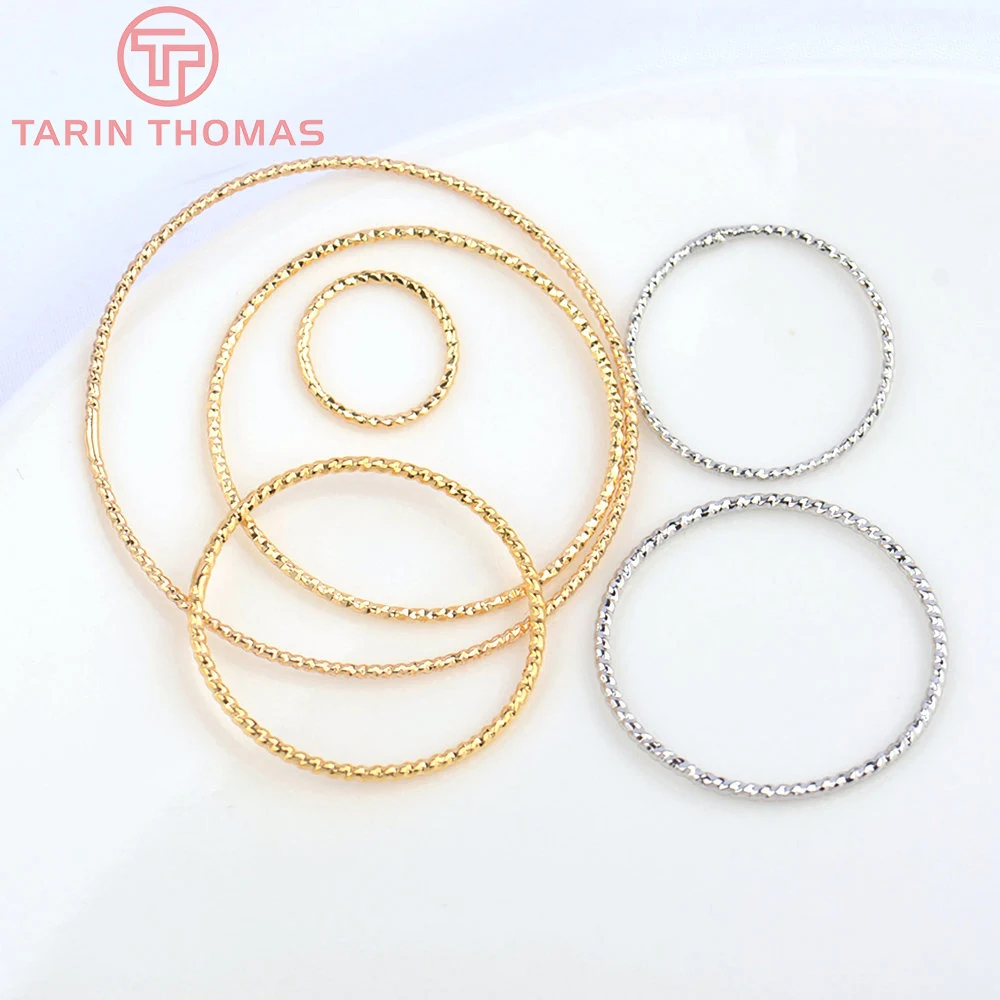 (3581)10PCS 18MM 20MM 24K Gold Color Plated Brass Round Circle Jump Rings Closed High Quality Diy Jewelry Accessories - купить по