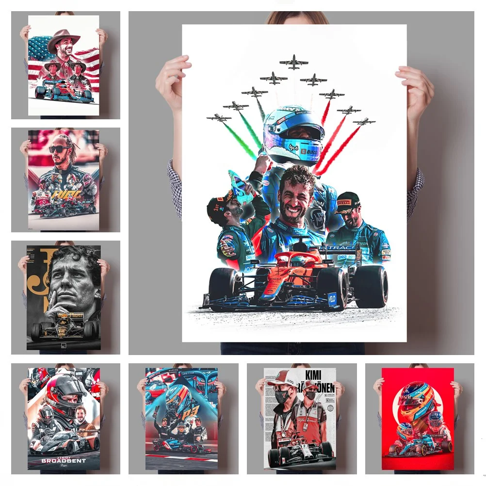 

2022 F1 Racing Formula 1 Racer Motorsport World Champion Print PVC Poster PP Glue Transparent Waterproof Tear-Off Ready To Paste