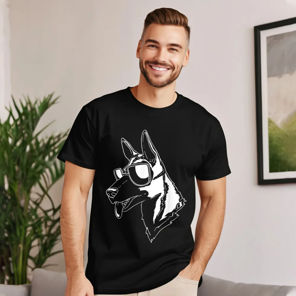 Belgian Malinois Dog 4829 Retro Adult Tshirts Crew Neck Short Sleeve Pure Cotton Tops Tees Normal T Shirt