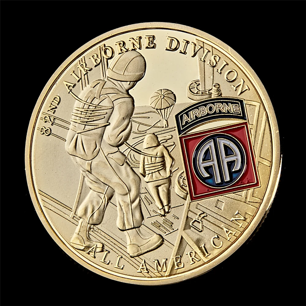 США 82-я воздушно-десантная дивизия позолоченная военная вызов индивидуальная