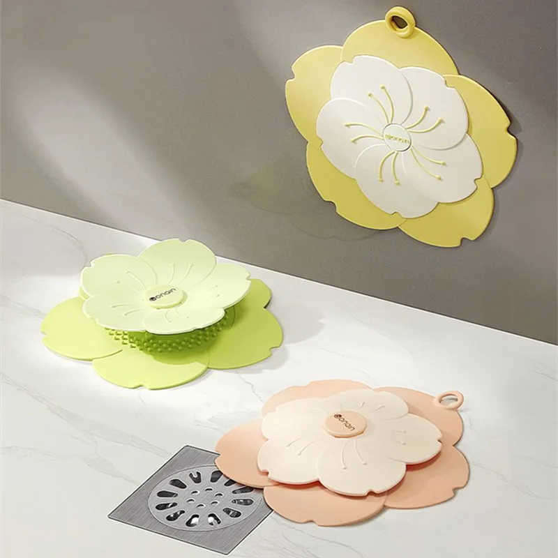 

Floor Drain Hair Filter Silicone Drain Cover Anti-blocking Deodorant Toilet Kitchen Sink Anti Bedbug Shower Bathroom Accessories