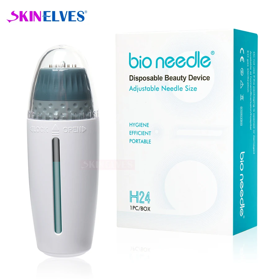 

Bio Needle H24 Adjustable Depth Micro Titanium Microneedle Hyaluronic Acid Pen Stamp Serum Derma Needle Skin Care Beauty Tools