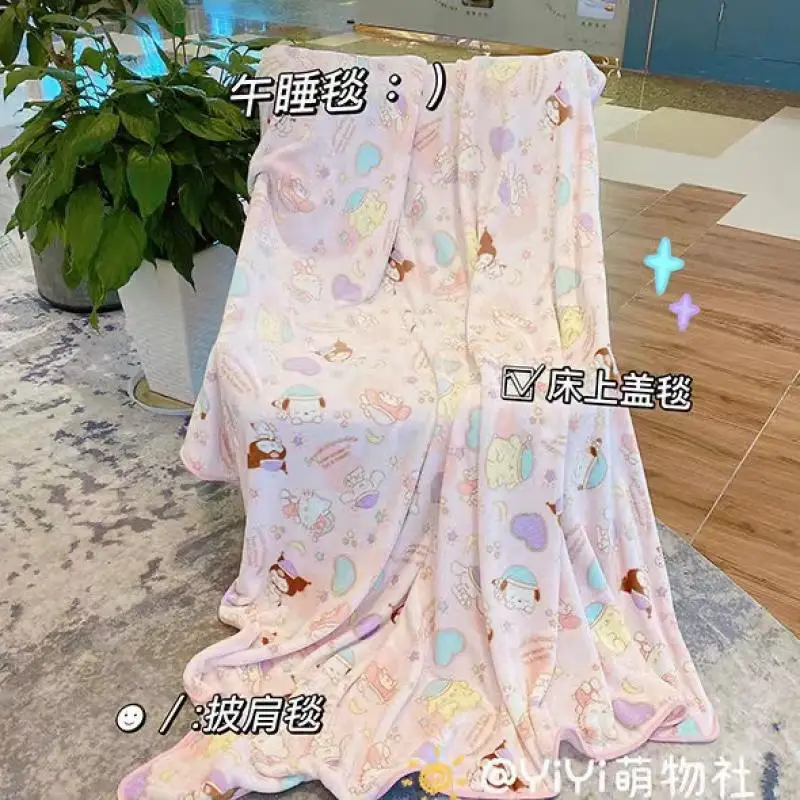 

New Sanrio Blanket Kawaii Mymelody Kuromi Cinnamorroll Cartoon Office Nap Blanket Air Conditioning Blanket Student Bed Sheet