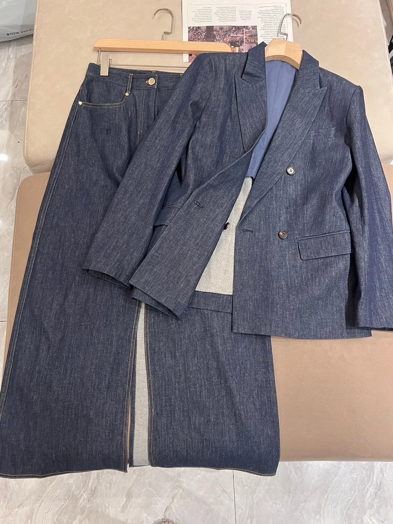 Формальный женский костюм 2024 Женский комплект из 2 предметов и брюк Шикарные