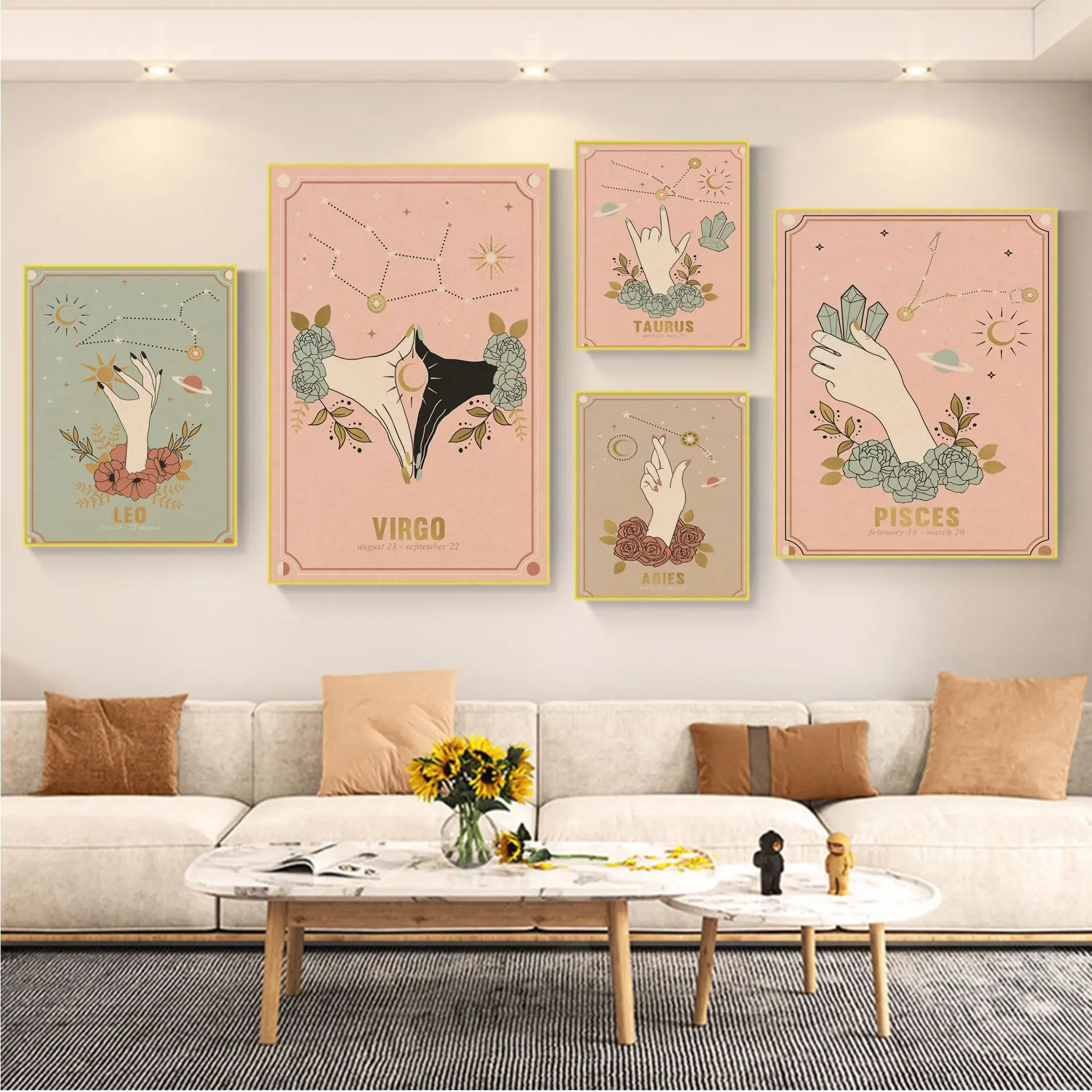 

Zodiac Cancer Capricorn Gemini Good Quality Prints and Posters Kraft Paper Prints and Posters Nordic home decor