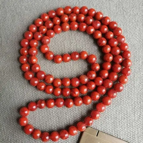 Natural Red Jade 108 Bead Mala Bracelet Men Women Fine Jewelry 100% Genuine Southern Red Agate Elastic Beaded Bracelets Bangles