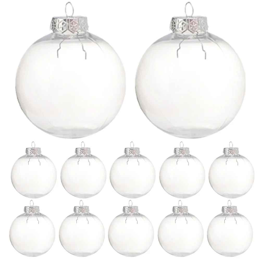 

14 Pcs Christmas Tree Pendant Xmas Ball Decoration Hanging Ornaments Decorative Baubles Fillable Decorations The Pet Balls