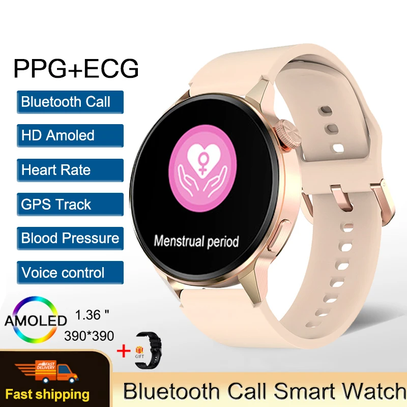 

Original DT4+ Smart Watch Women NFC AI Voice Assistant Bluetooth Call GPS Tracker Wireless Charging Password Lock Smartwatch Men