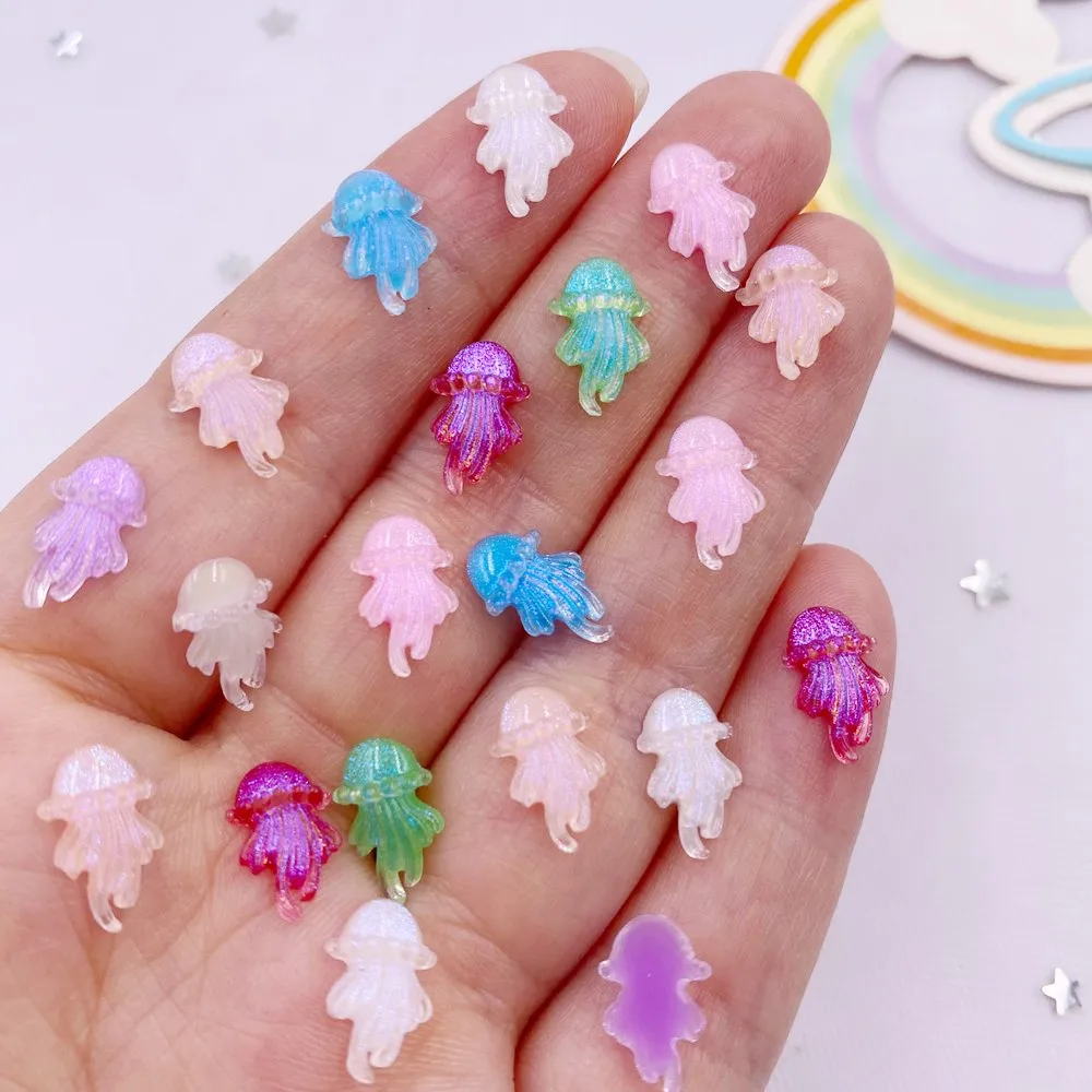 100 шт. красочные блестящие мини-желе цвета медуза художественные ногти с плоской