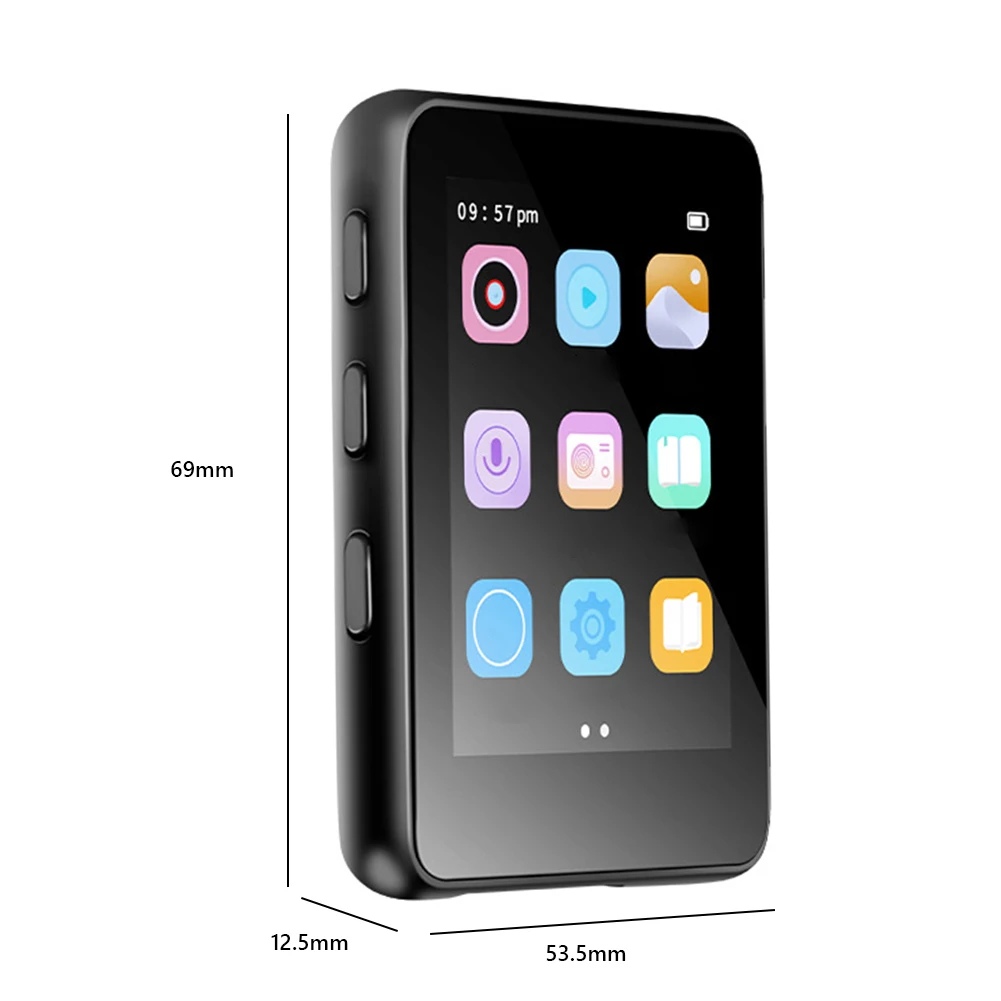 Mp3-плеер Walkman с сенсорным экраном 2 4 дюйма IPS Bluetooth 5 0 MP4 Hi-Fi FM-радио ультратонкий