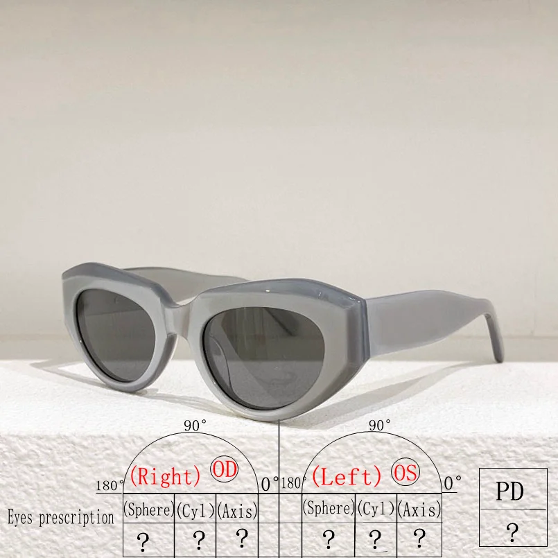 

Новинка ацетатные овальные маленькие женские солнцезащитные очки 0236 высококачественные модные мужские очки по рецепту серые черные бежевые 6 цветов