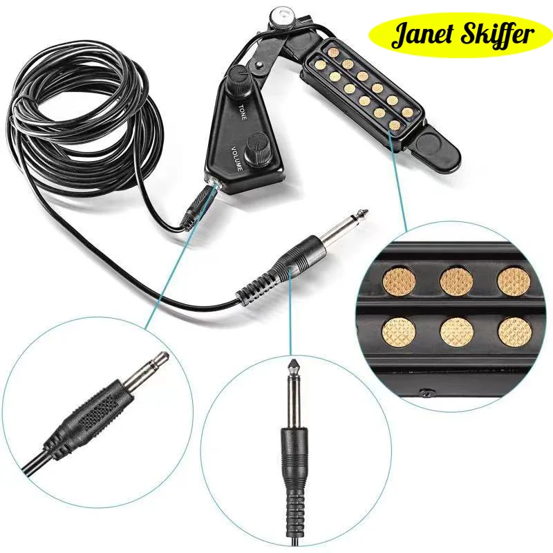 

12 Hole Clip Pickup Microphone Line Amplifier Low Noise Speaker for Acoustic Electric Guitar Transducer Guitar Accessories
