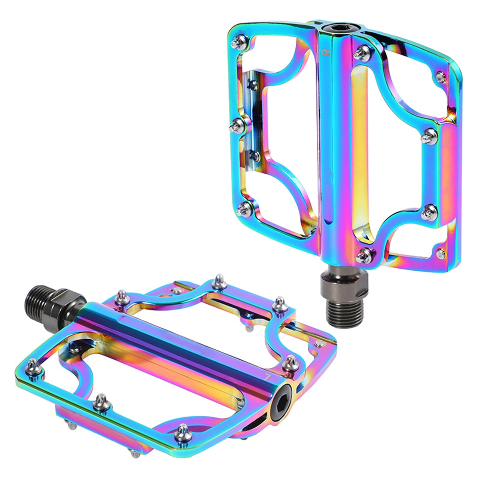 

1pair Colorful Plate Sealed Bearing Aluminium Alloy Outdoor Sports Anti Slip Replacement Parts Cycling Bike Pedal Easy Install