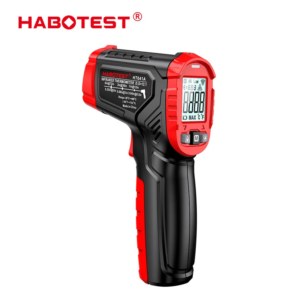 

HABOTEST Infrared Thermometer Non-Contact Laser Temperature Meter -50℃-400℃ Pyrometer Industrial Digital IR Temperature Gun