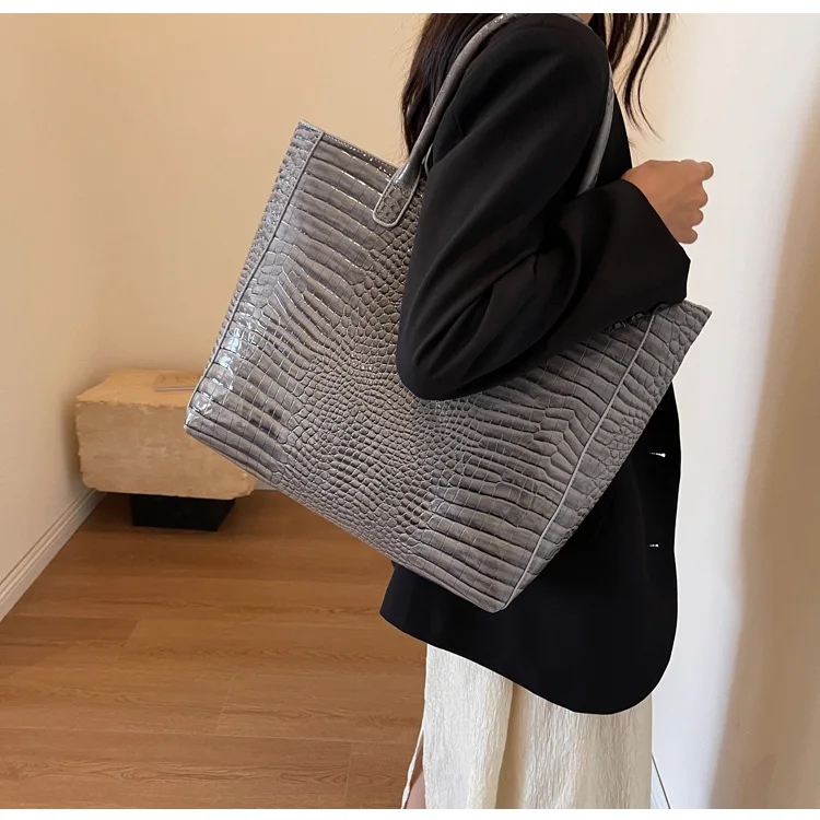 Модные большие сумки-тоуты из крокодиловой кожи роскошные дизайнерские женские