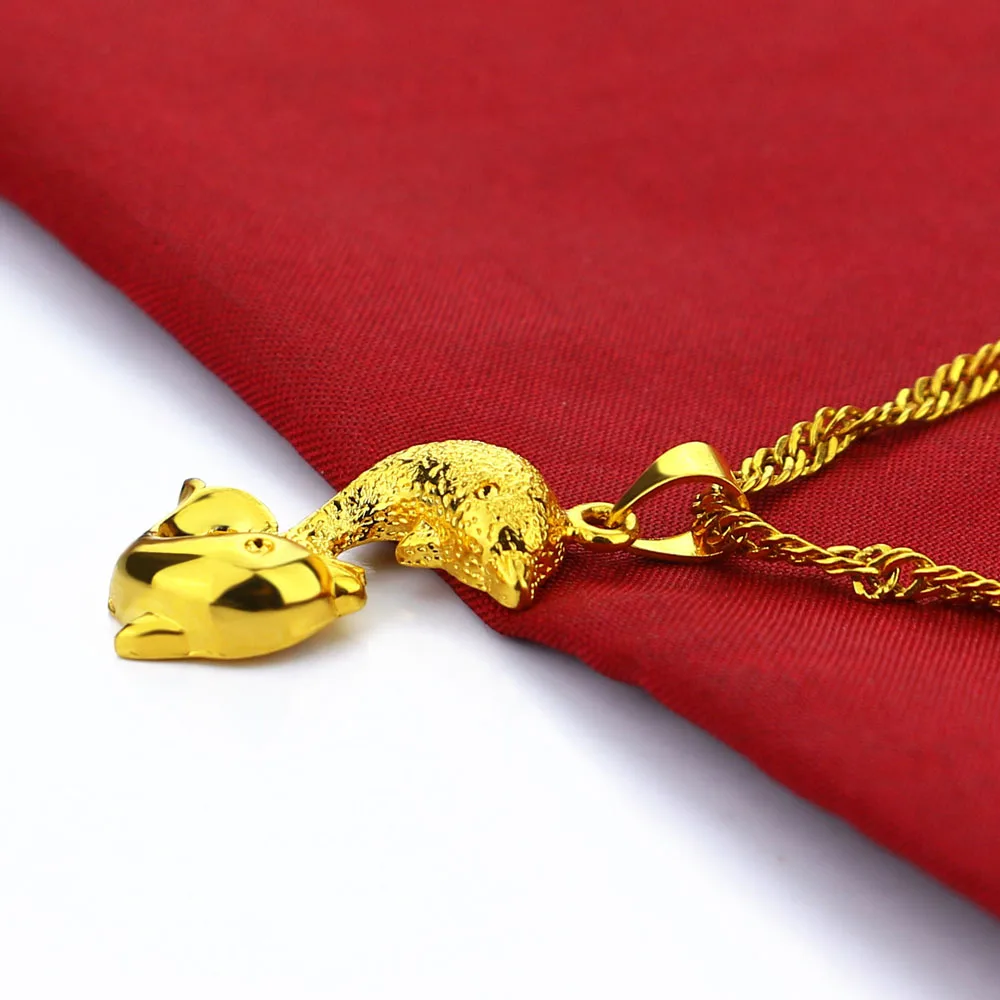 Нежный кулон в виде дельфина ожерелье золотого цвета роскошная серебряная