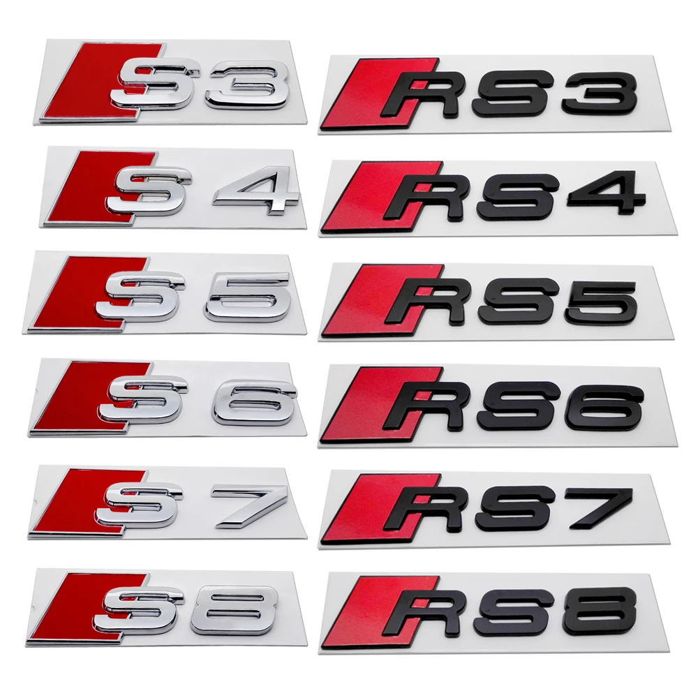 

Автомобильная Наклейка ABS для Audi Sline S3 S4 S5 S6 S7 S8 RS3 RS4 RS5 RS6 RS7 RS8 логотип A3 A4 A5 A6 A7 A8 эмблема наклейка украшение