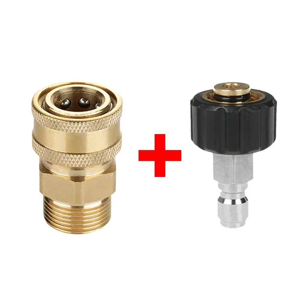 

Pressure Washer Adapter Set Quick Connect Kits For Snow Foam Lance M22 Swivel to M22 Metric to Quick Release