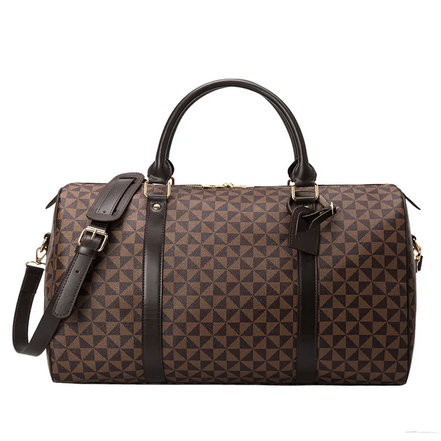 Travel Bag Men's Women Large Capacity Fitness Waterproof Leather Luggage Printing Boston Shoulder Bags Handbag Messenger 5