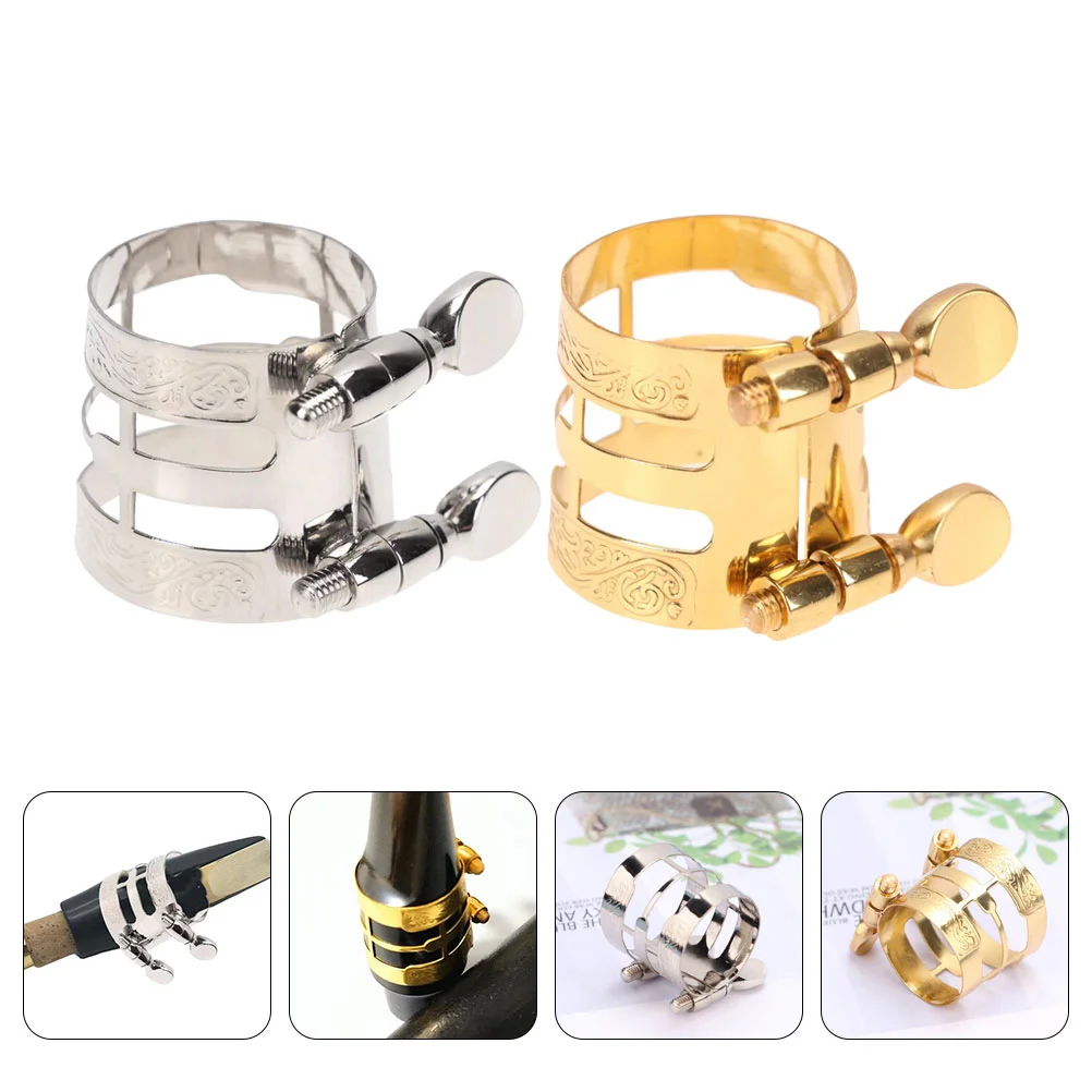 

Мундштук для саксофона Ligature, зажим для саксофона, зажим для саксофона, аксессуары для альт-инструмента, музыкальный крепеж, плоский сменный ...