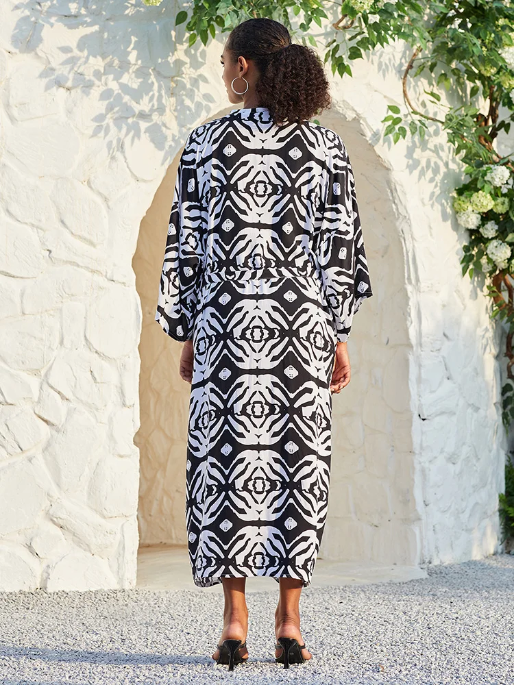Женское платье с длинным рукавом повседневное свободное принтом модель N1340 2023 |