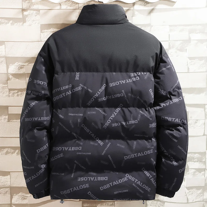 Winter Down Jacket Coat Outwear Men Hip Hop Oversize Padded Bomber Jacket Coat Streetwear Graffiti Jacket Parka Cotton Harajuku