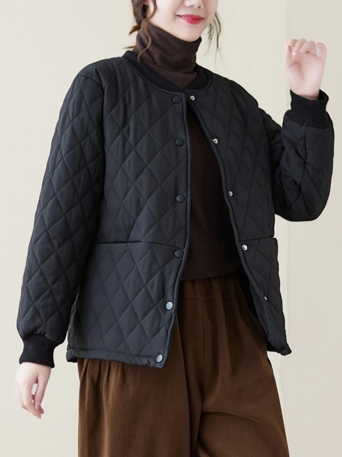 Модная женская куртка на хлопковой подкладке в стиле ретро осень и зима 2024 новая