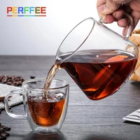 glass v60 coffee server pour over brewed coffee share pot heat resistant coffee server pot with dot scale 300ml 500ml