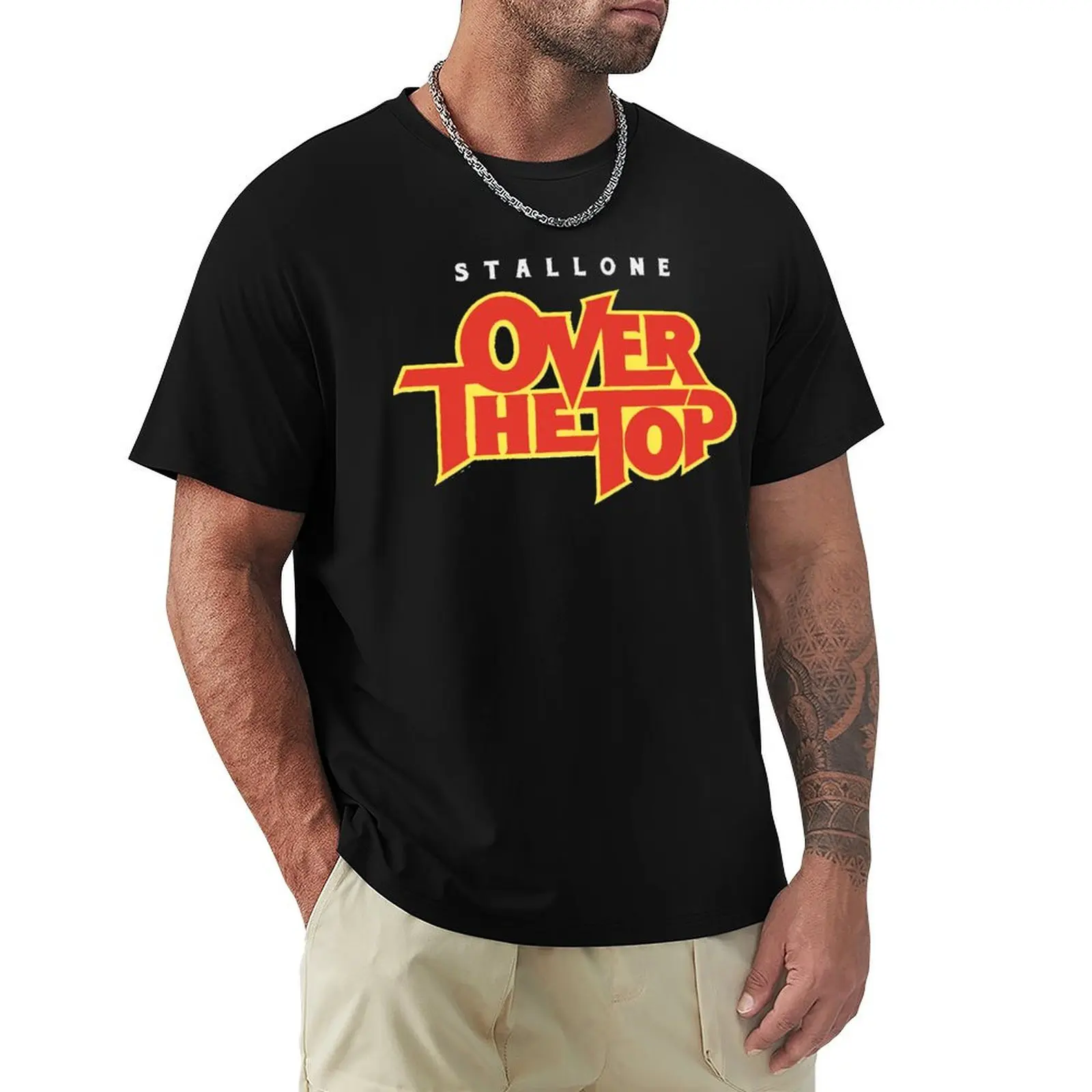 Фото Футболка Stallone-Over-The-Top-Classic-T-Shirt, рождественская, повседневная, с коротким рукавом №1