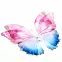 10pcs irregular double layer handmade organza butterflies silk butterfly accessory for diy jewelry making party decoration