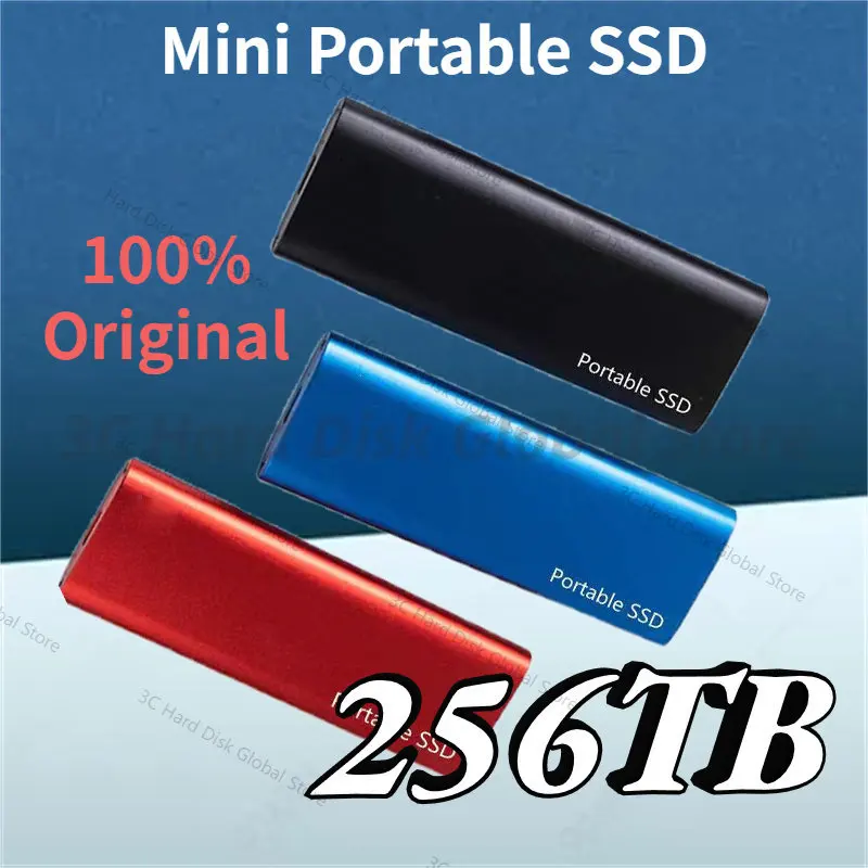 

Portable 128TB SSD Mobile External Hard Drive Type-C USB 3.1 2TB External Storage Hard Disks for Laptop/Desktop/mac