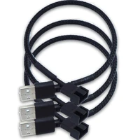 3pc adapter cable durable black pvc professional 4 pin connecting cable for pc diy computer fan