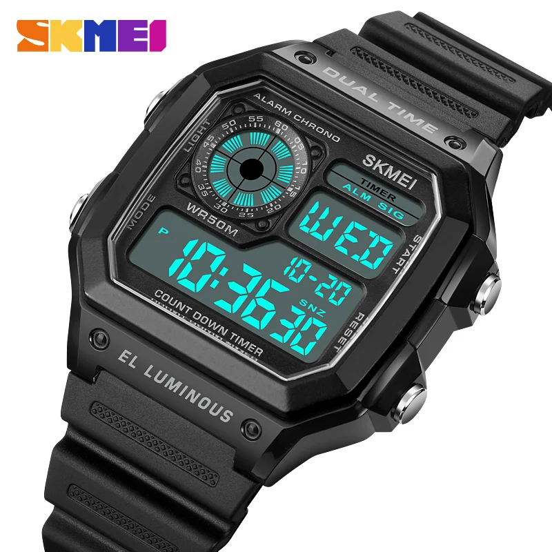 

SKMEI Japan Digital Movement Countdown Sport Watches Mens Multifunction 5Bar Waterproof Chrono Wristwatch Clock reloj hombre