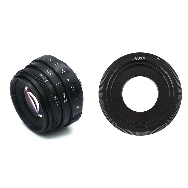 

Mini 35Mm F1.6 APS-C Television TV Lens/CCTV Lens & Black C-Mount Cine Movie Lens For Canon EOS M