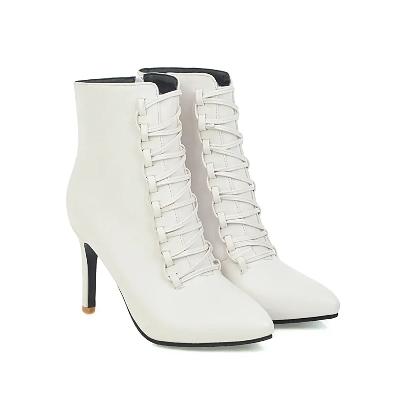 

Cresfimix Botas Femininas Women Cute Sweet Yellow Spike Heel Boots Lady Casual Sweet Autumn & Winter Boots Black Shoes A684