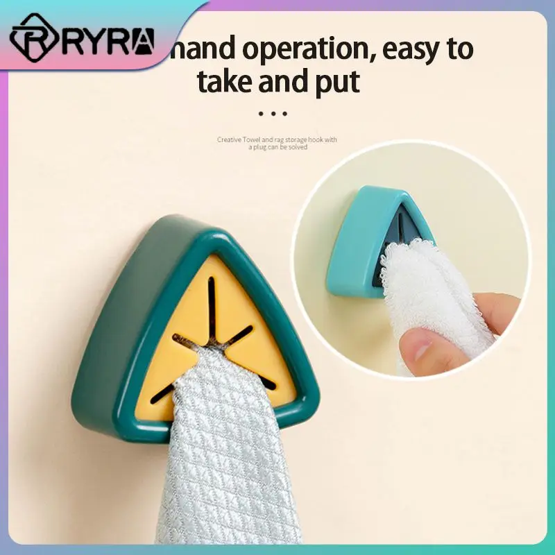 

Punch Free Towel Plug Holder Sucker Towels Storage Rack Washing Cloth Hanger Rag Clip Bathroom Organizer Kitchen Storage Hooks