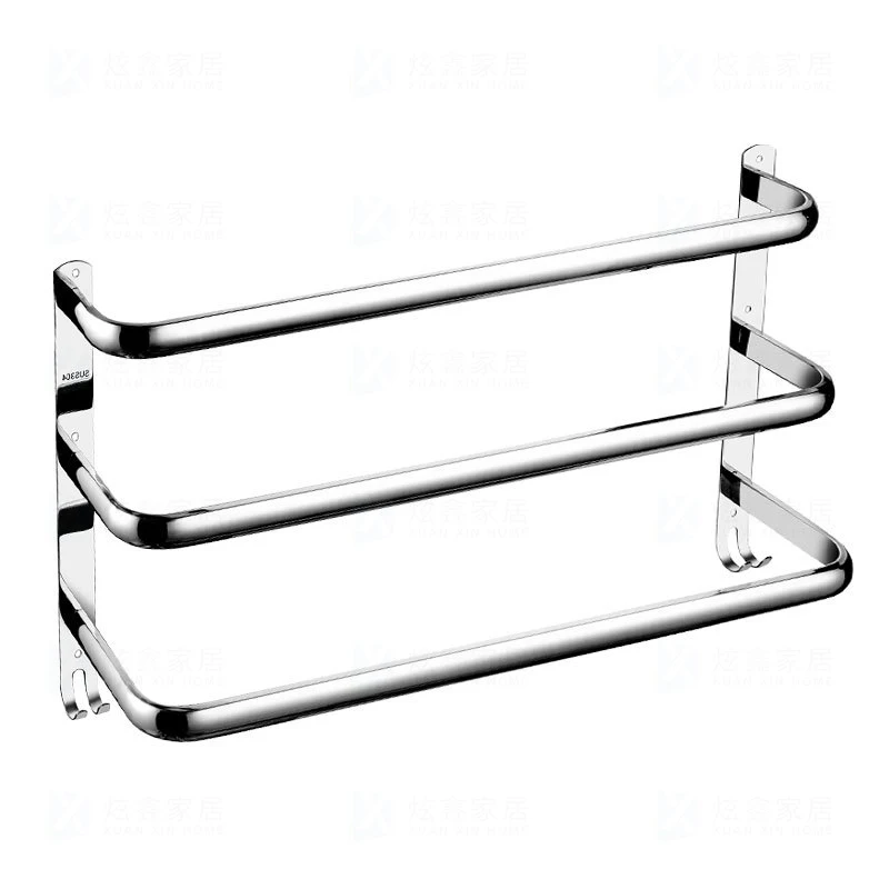 bathroom towel holder stainless steel shower room rack single rod layer wall mounted multilayer commonly used hanger with hook free global shipping