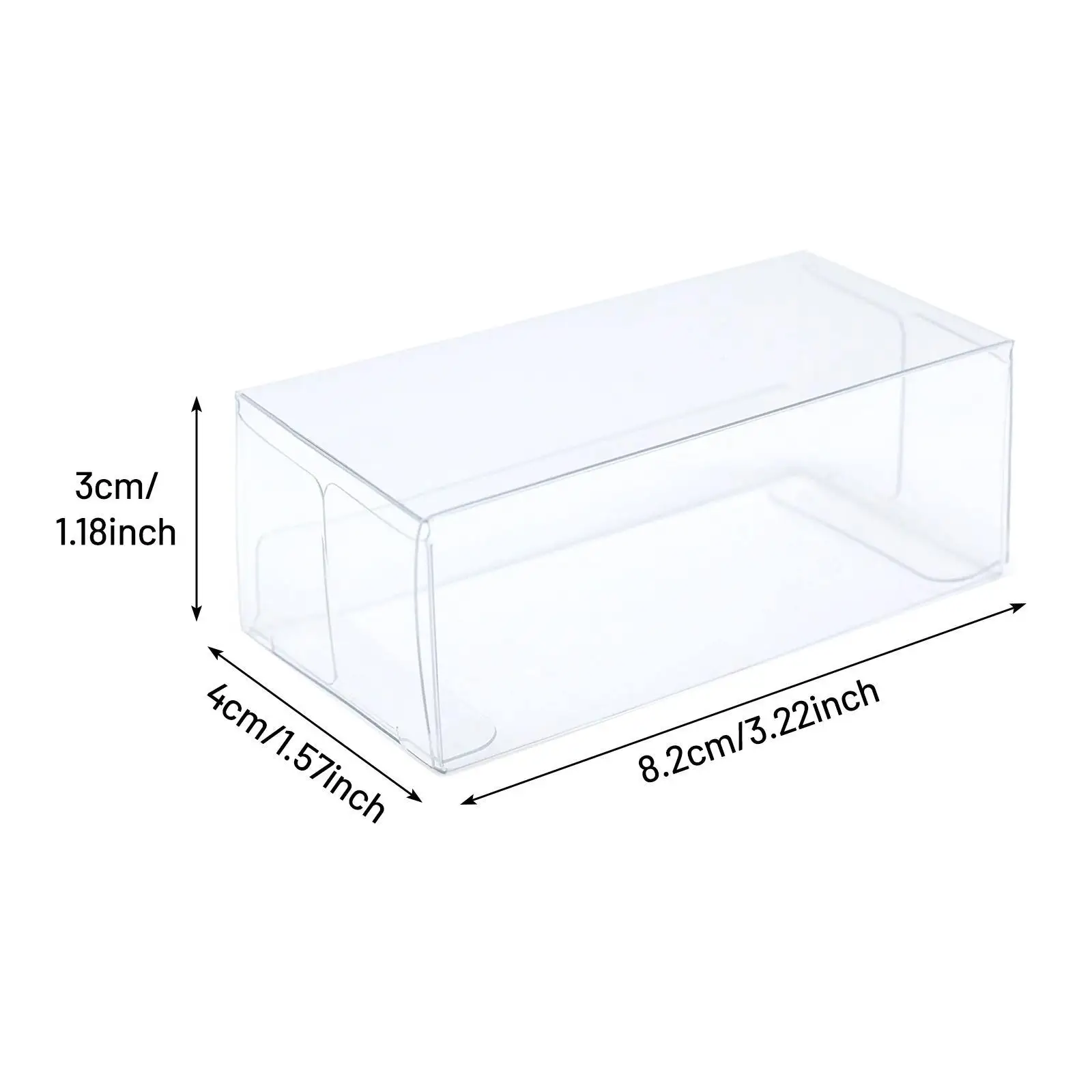 50 Pieces PVC Clear Box Dustproof 1/64 Car Toy Display Showcase for Dolls