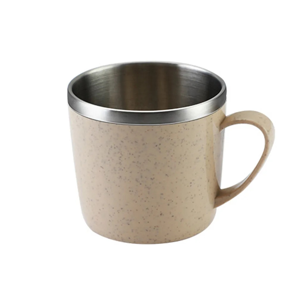 

1pc Stainless Steel Cup Double-Layer Shatterproof Anti-Scalding Milk Coffee Tea Rust-free Mugs Drinkware With Handle